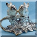 S42. 3-Piece silverplate bird-shaped salt and pepper shakers set. 